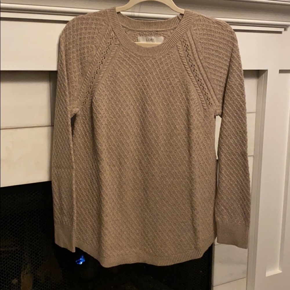 Loft tan textured sweater